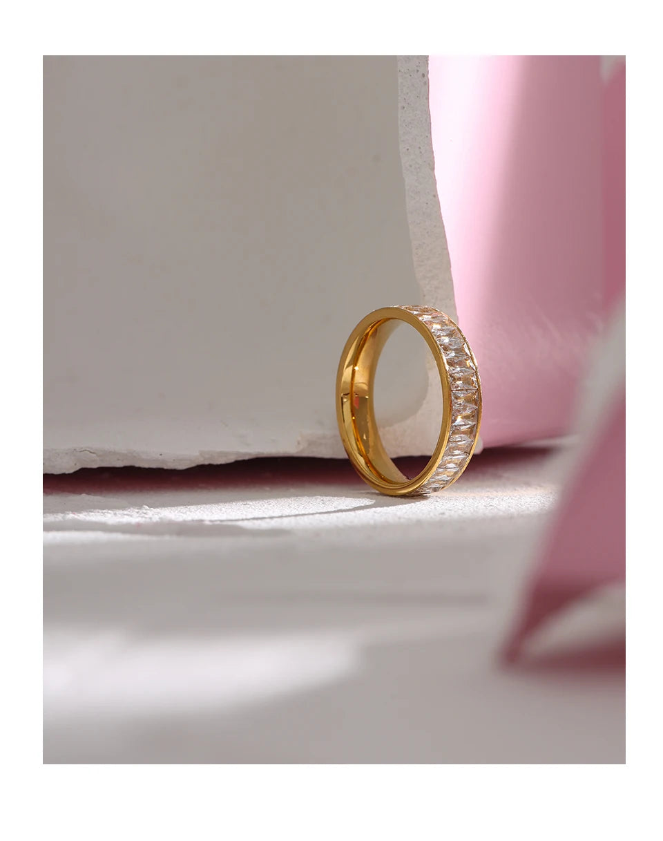 Anel Pure Eternity Banhado em Ouro 18k