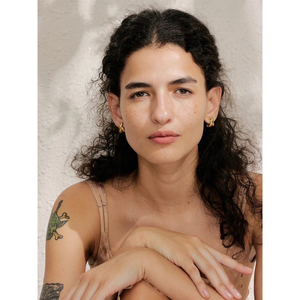 Brinco Xaviera Banhado em Ouro 18k