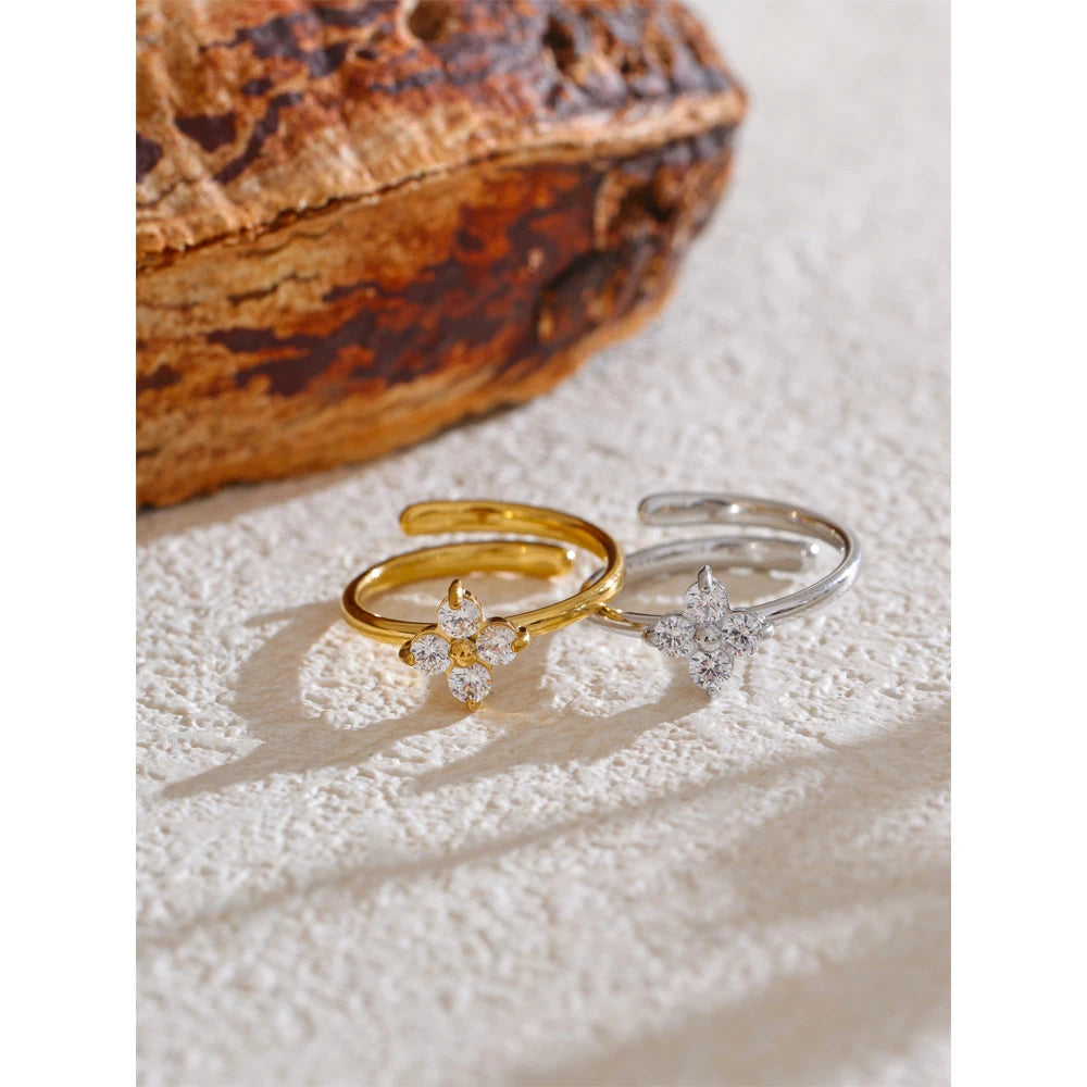 Anel Bellarose Flower Banhado em Ouro 18k