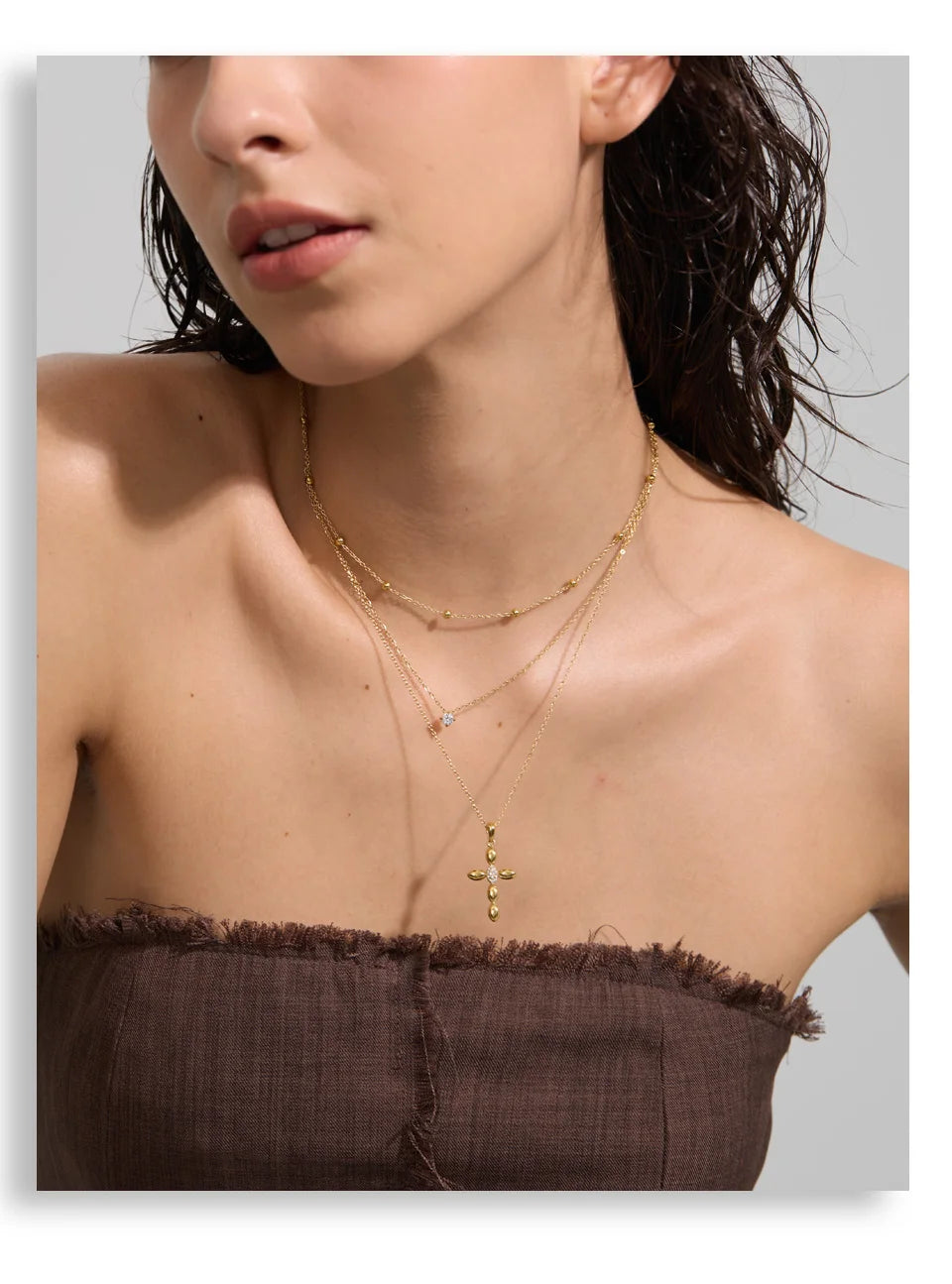 Colar Sainte Croix Banhado em Ouro 18k