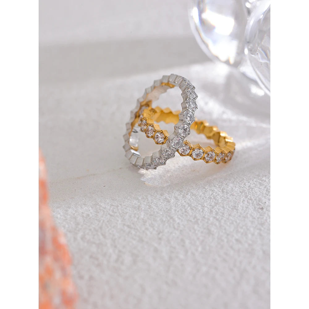 Anel Amarante Elegance Banhado em Ouro 18