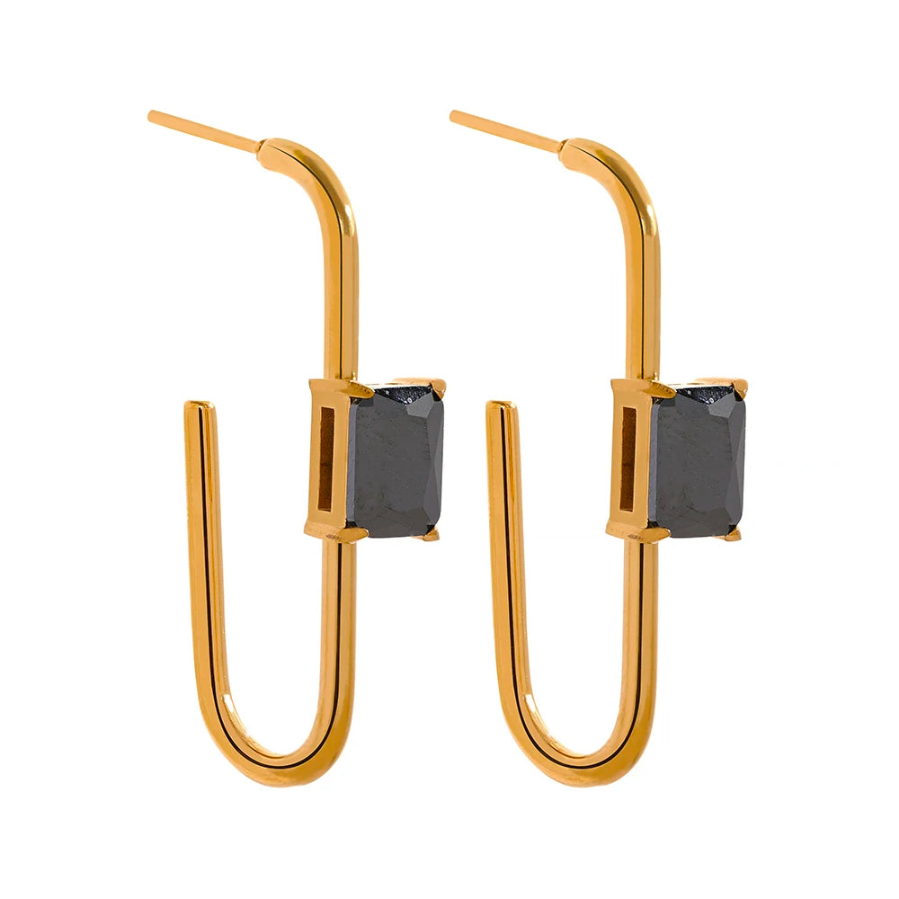Brinco Zafira Crystal Banhado em Ouro 18k
