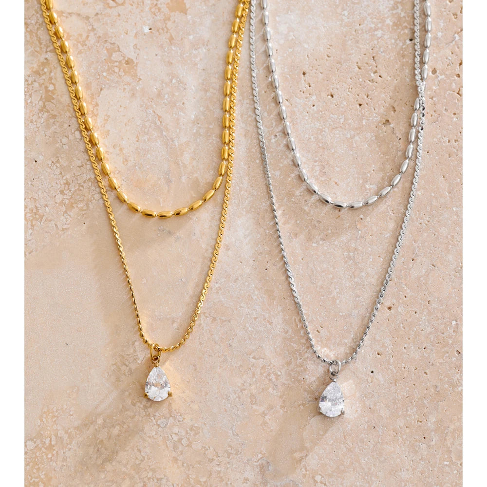 Colar Pure Shine Duplo Banhado em Ouro 18k