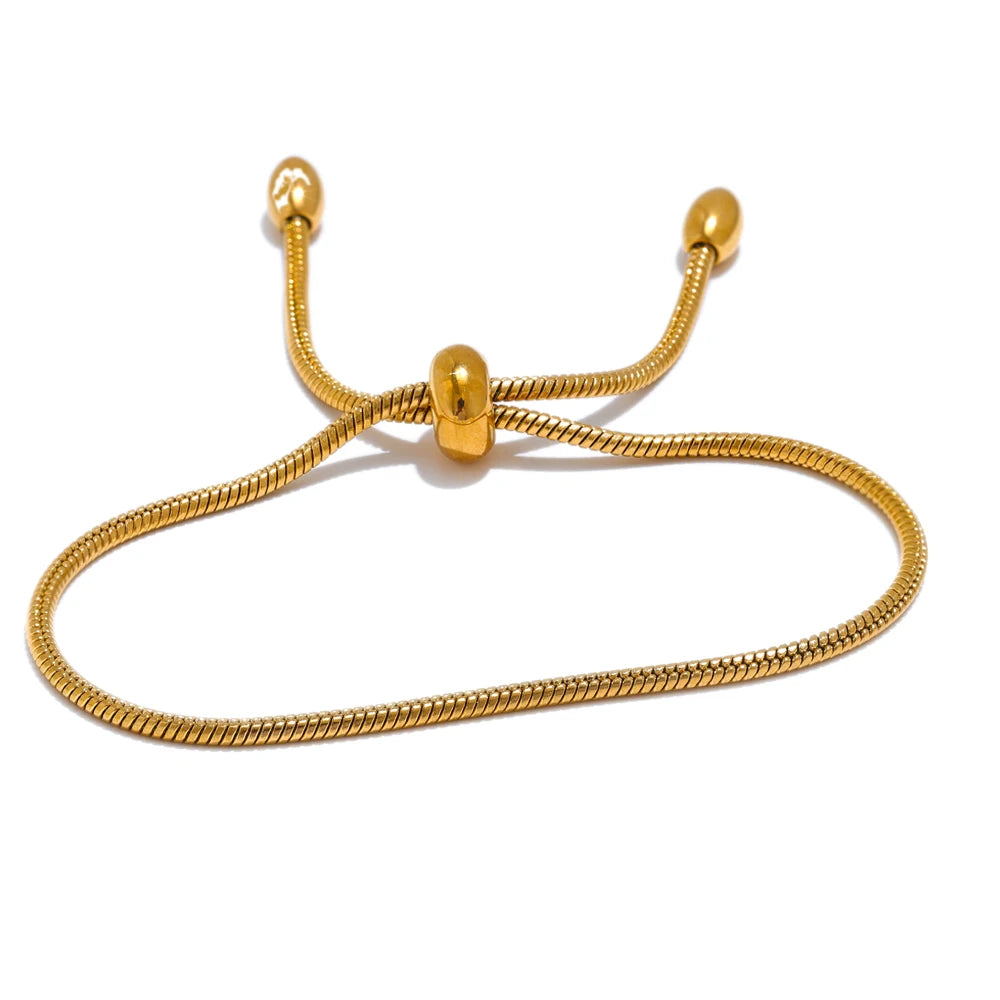 Pulseira Riviera Ajustável Banhada em Ouro 18k