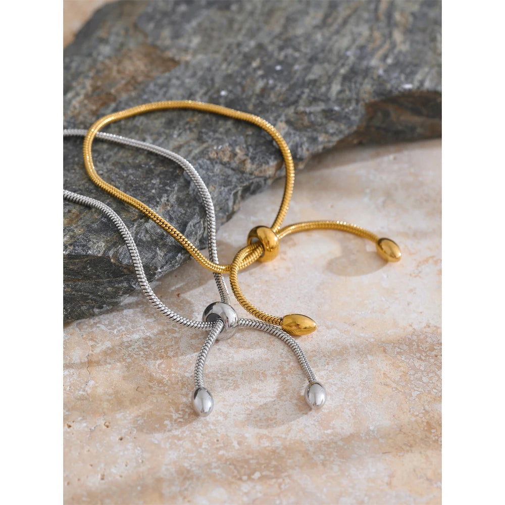 Pulseira Riviera Ajustável Banhada em Ouro 18k