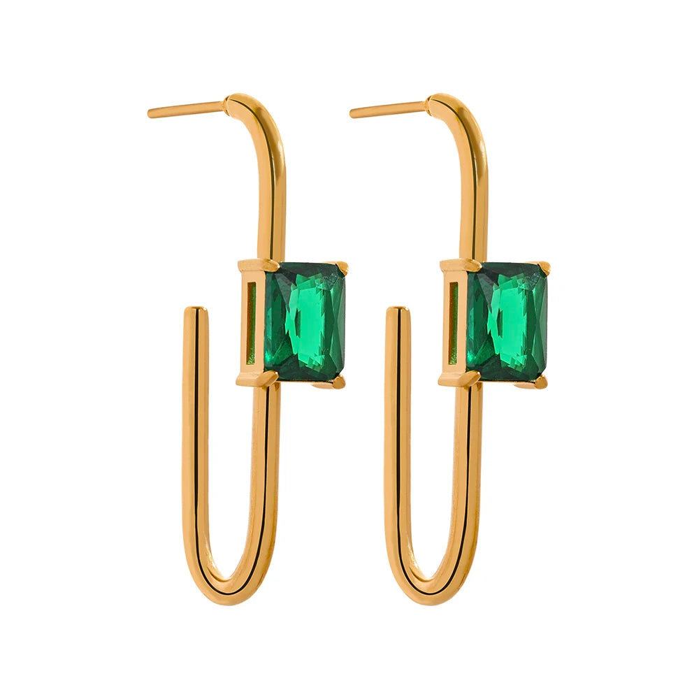 Brinco Zafira Crystal Banhado em Ouro 18k